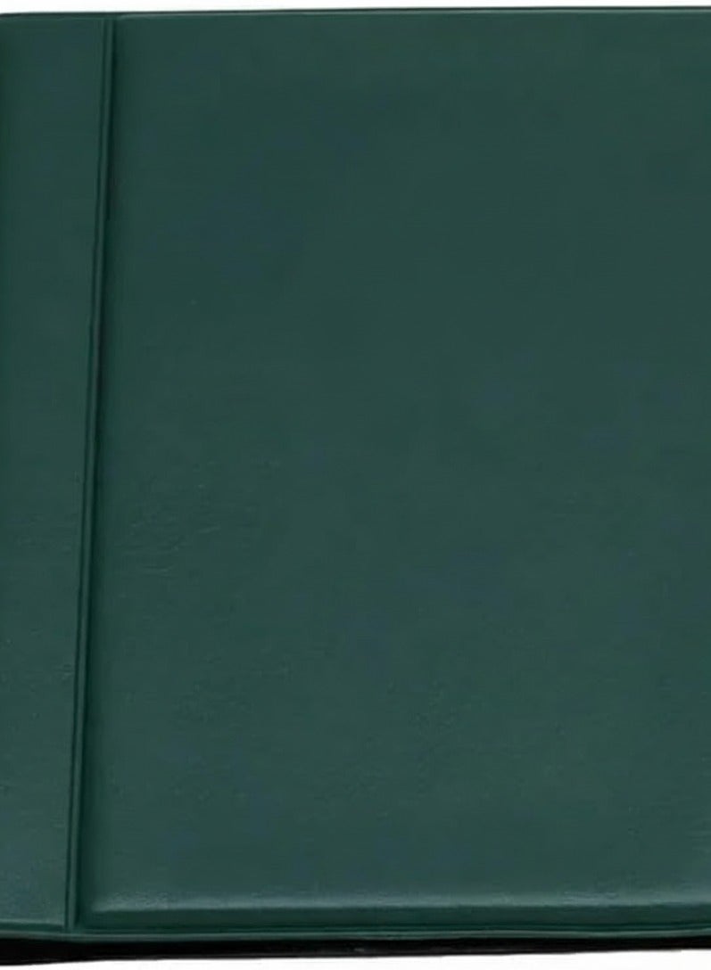 ماى سوق :ألبوم منظم العملات المعدنية العالمي بجيوب شفافة وغلاف جلدي فاخر - حافظة احترافية لهواة تجميع العملات - لون أخضر - Image 1